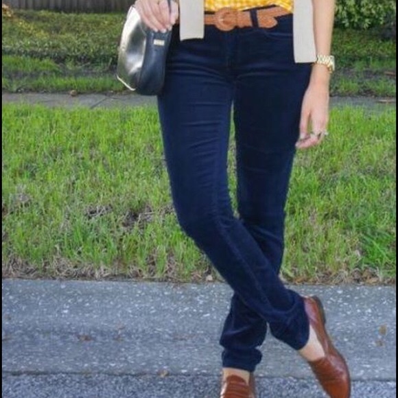 LC LAUREN CONRAD Jeggings Skinny Stretch Corduroy Navy Blue Size 4 - Picture 1 of 4